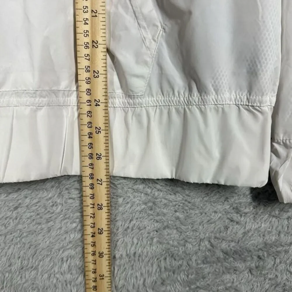 True Religion Windbreaker Jacket‎ Womens XL Hooded Half Zip Mesh Lined White
